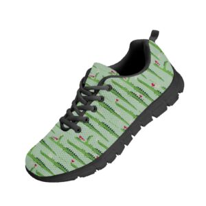anime crocodile love green running shoes for women tennis shoes lightweight breathable sport athletic sneaker