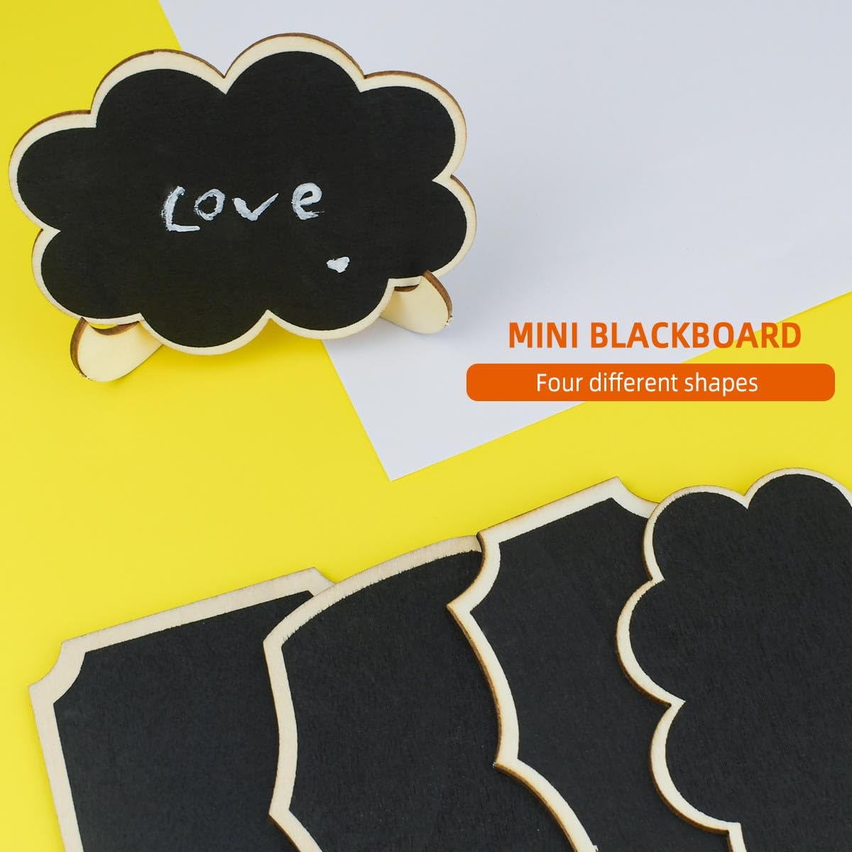 20 Pack Mini Chalkboard Signs Food Labels Small Wooden Blackboard with Easel Stand for Table Numbers Wedding Sign Message Board Place Cards Party Chalk Board Event Decorations Buffet Chalkboards