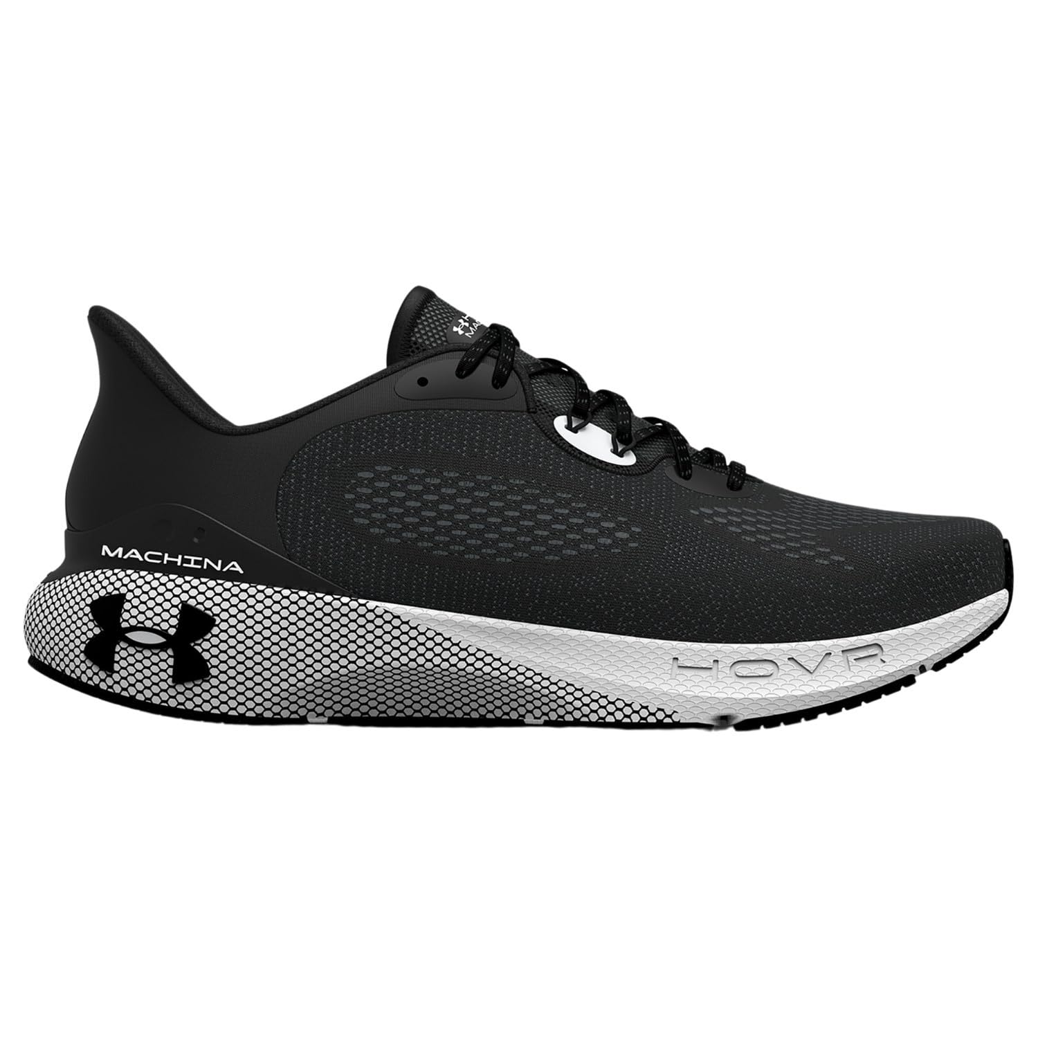 Under Armour Womens HOVR Machina 3 CN Synthetic Textile Black White Trainers 8 US