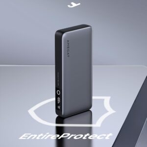 AMEGAT Power Bank 65W, 20000mAh Laptop Portable Charger USB C 3-Port PD 3.0 Battery Pack Digital Display, for MacBook, iPad Pro, iPhone 15/14/13/12 Series, Samsung, Steam Deck, AirPods and More