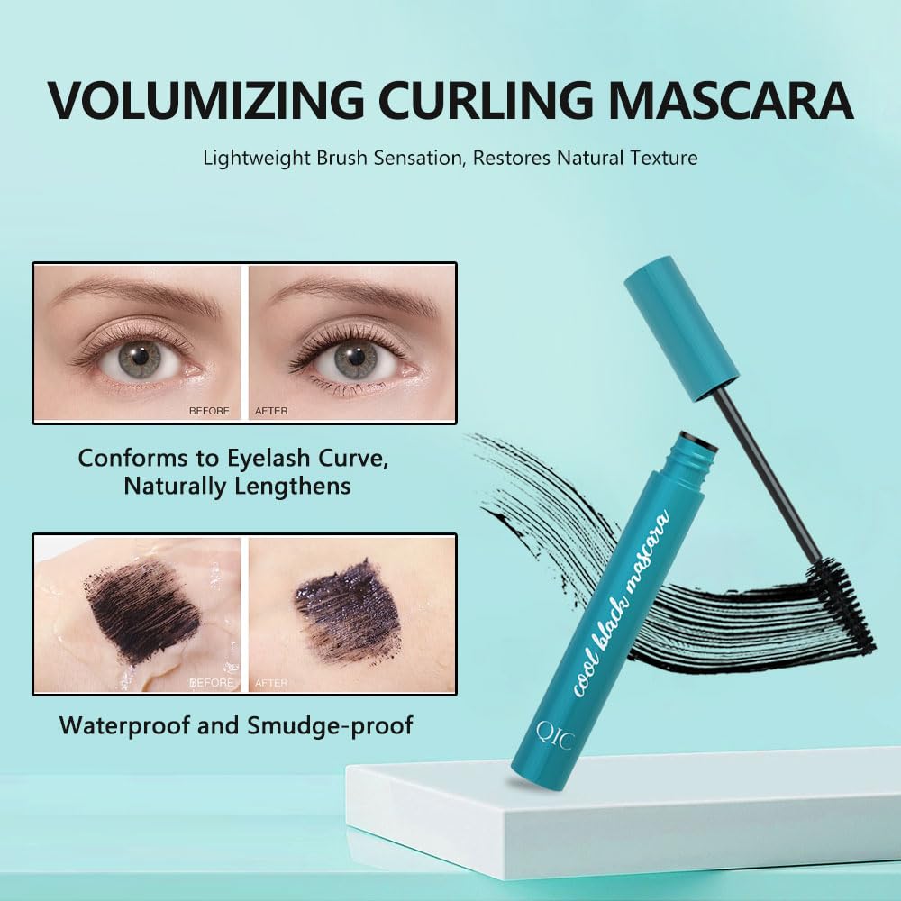 Mascara Liquid Lash Extensions, Lengthening and Volumizing False Eyelashes Effect Mascara, Long-Lasting and Lash-Doubling Formula, Waterproof & Smudge-Proof Mascara