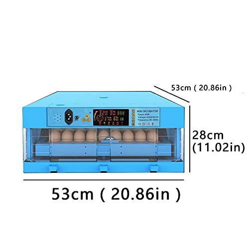 Egg Incubator with 36 LED Luminous Egg Candle Tester and Temperature Control Function and Humidity Control LCD Display Controller for Hatching Chicken Duck Goose Quail