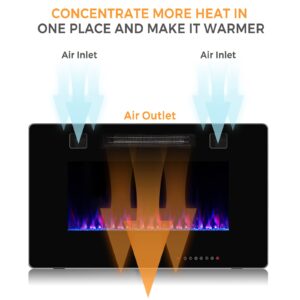 RELAX4LIFE 30" Recessed and Wall-Mounted Electric Fireplaces - Electric Fireplace Inserts with Remote Control, 1-8 Hours Timer, Touch Screen, 12 Adjustable Flames, 5 Speeds, 750/1500W Wall Fireplace