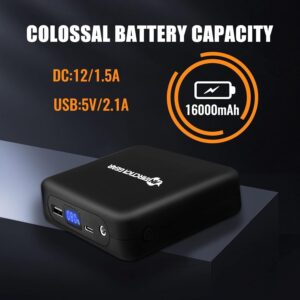 ANTARCTICA GEAR Portable Battery Power Bank 12V 16000mAh for Heated Jackets, Phone Battery Pack for Heating Coat