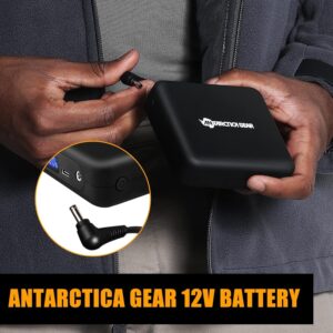 ANTARCTICA GEAR Portable Battery Power Bank 12V 16000mAh for Heated Jackets, Phone Battery Pack for Heating Coat