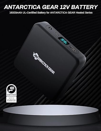 ANTARCTICA GEAR Portable Battery Power Bank 12V 16000mAh for Heated Jackets, Phone Battery Pack for Heating Coat