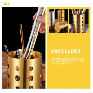 Luxshiny 2pcs Kitchenware Storage Container Utensil Drying Rack Silverware Holder Countertop Silverware Silverware Storage Utensil Stainless Steel Chopsticks Cage Heighten