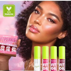 4 Colors Lip Oil Lip Glaze,Fat Lip Oil Big Brush Head Hydrating Lip Glow Oil,Shiny Transparent Lip Gloss Plumping,Long Lasting Nourishing Non-sticky Fresh Clear Smooth Lip Care-A