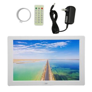 Digital Photo Frame, Electronic Photo Album 100-240V LCD Display 12.1 Inch 1280x800 Repeat Play Plug and Play White for Videos for Pictures (US Plug)