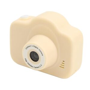 Rechargeable Camera, Single Lens Video Digital Camera 2 Inch IPS Screen Multiple Filters for Birthday Gift (Yellow)