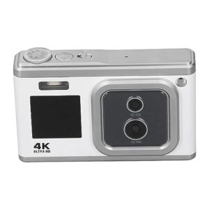 50mp 4k hd dual cam digital camera with 16x zoom, dual ips screen and beauty flashlight, small and portable digital camera digital camera (white)