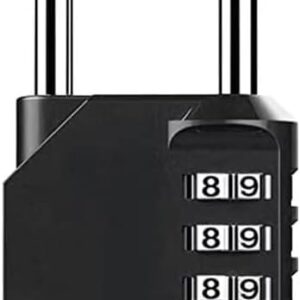 Gym Padlock, 4 Digit Outdoor Waterproof Resettable Combination Padlock for School Gym Locker(1 Pack Black)