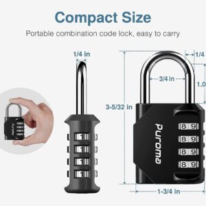 Gym Padlock, 4 Digit Outdoor Waterproof Resettable Combination Padlock for School Gym Locker(1 Pack Black)