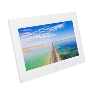 electronic album, stylish 10 inch digital photo frame with builtin speaker 1024x600 multiple playback effects with remote control for home (us plug)