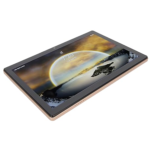 Haofy Gaming Tablet, 6GB RAM 256GB ROM Office Tablet 3 Card Slot 10.1 Inch FHD US Plug 100‑240V Octa Core CPU for Family (Gold)