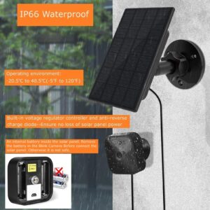 Solar Panel for Blink Camera Outdoor,2W Blink Camera Solar Panel Compatible with Blink Outdoor,XT2/XT Camera&SimpliSafe Camera(Not Included),IP66 Blink Outdoor(3rd Gen) with Rubber Plug (1 Pack)