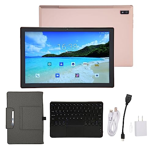 Haofy 10.1 Inch Tablet Octa Core 8GB RAM 256GB ROM 2-in-1 Tablet 100-240V Keyboard for Work (US Plug)