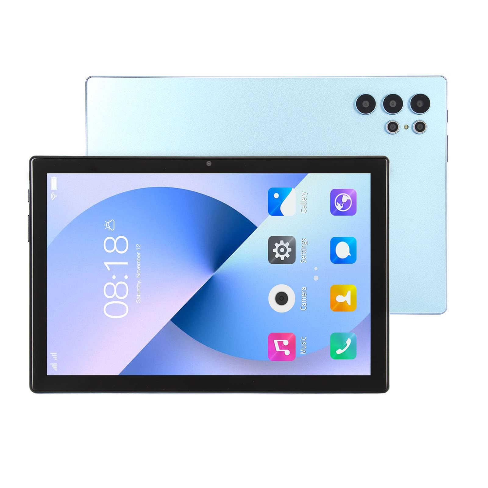 Haofy Intelligent Tablet, 10inch WiFi 8MP 24MP Dual Camera Tablet Dual Speaker 100-240V US Plug for Office (Blue)