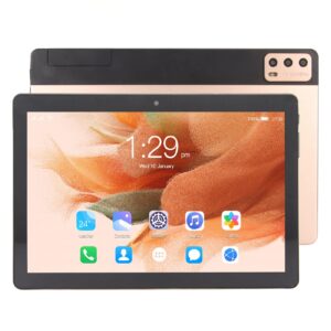 Haofy Office Tablet 10.1 Inch FHD Aluminum Alloy Gold Octa Core CPU 6GB RAM 128GB ROM HD Tablet for School (US Plug)