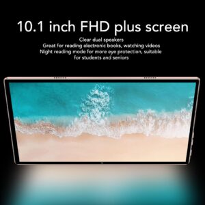 Haofy 10.1 Inch Tablet, Golden 4G LTE 2 in 1 Tablet PC Octa Core CPU for Entertainment for Android 12 (US Plug)