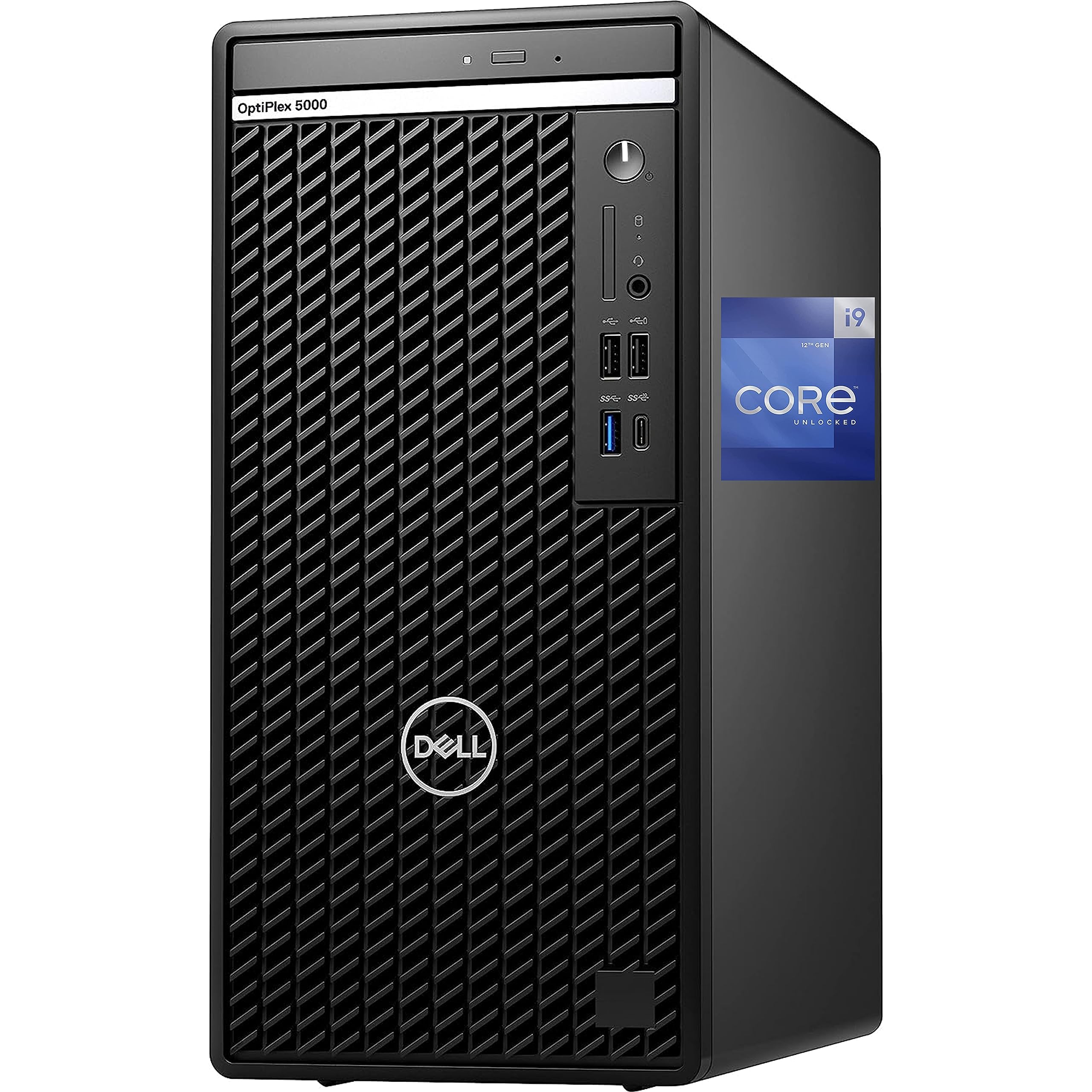 Dell 5000 Optiplex Tower Computer - Intel i9-12900K, 64GB RAM, 4TB NVMe SSD, DisplayPort, HDMI, DVDRW, Wi-Fi, BT, USB-C 10GBps, Windows 11 Pro