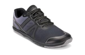 xero shoes women's hfs ii road running shoes — barefoot shoe with wide toe box, zero drop heel running shoes for women — black/frost gray, size 9