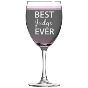 best judge ever - stemmed wine glass 10.5 oz laser engraved clear cocktail glasses lead-free etched crafted work custom gift flute glassware