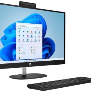 HP 27 All-in-One Touch Desktop 1TB SSD 64GB RAM (AMD Ryzen 7 with 8 cores and Max Boost to 4.50GHz, 1 TB SSD, 64 GB RAM, 27-inch FullHD Touchscreen, Win 11) PC Computer Essential Pavilion