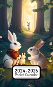pocket calendar 2024-2026: two-year monthly planner for purse , 36 months from january 2024 to december 2026 | concluding scene | bunny, victor, friends | forest | friendship, love