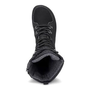 Xero Shoes Women's Mika Boots — Winter & Snow Boots for Women, Barefoot Shoes, Zero Drop Heel, Cold-Weather Waterproof Boots — Black, Size 9