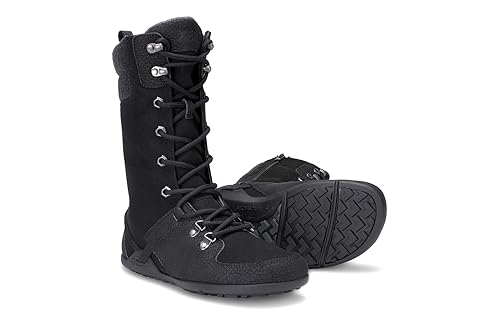 Xero Shoes Women's Mika Boots — Winter & Snow Boots for Women, Barefoot Shoes, Zero Drop Heel, Cold-Weather Waterproof Boots — Black, Size 9