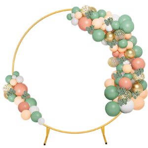7.2ft round backdrop stand gold circle backdrop stand balloon arch frame for wedding baby shower birthday christmas party decoration