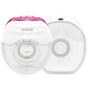 2pcs hands free breast pump, 4 modes & 8 levels wearable portable breast pump,smallest painless low-noise cordless pump for breastfeeding mothers, easy to carry anywhere