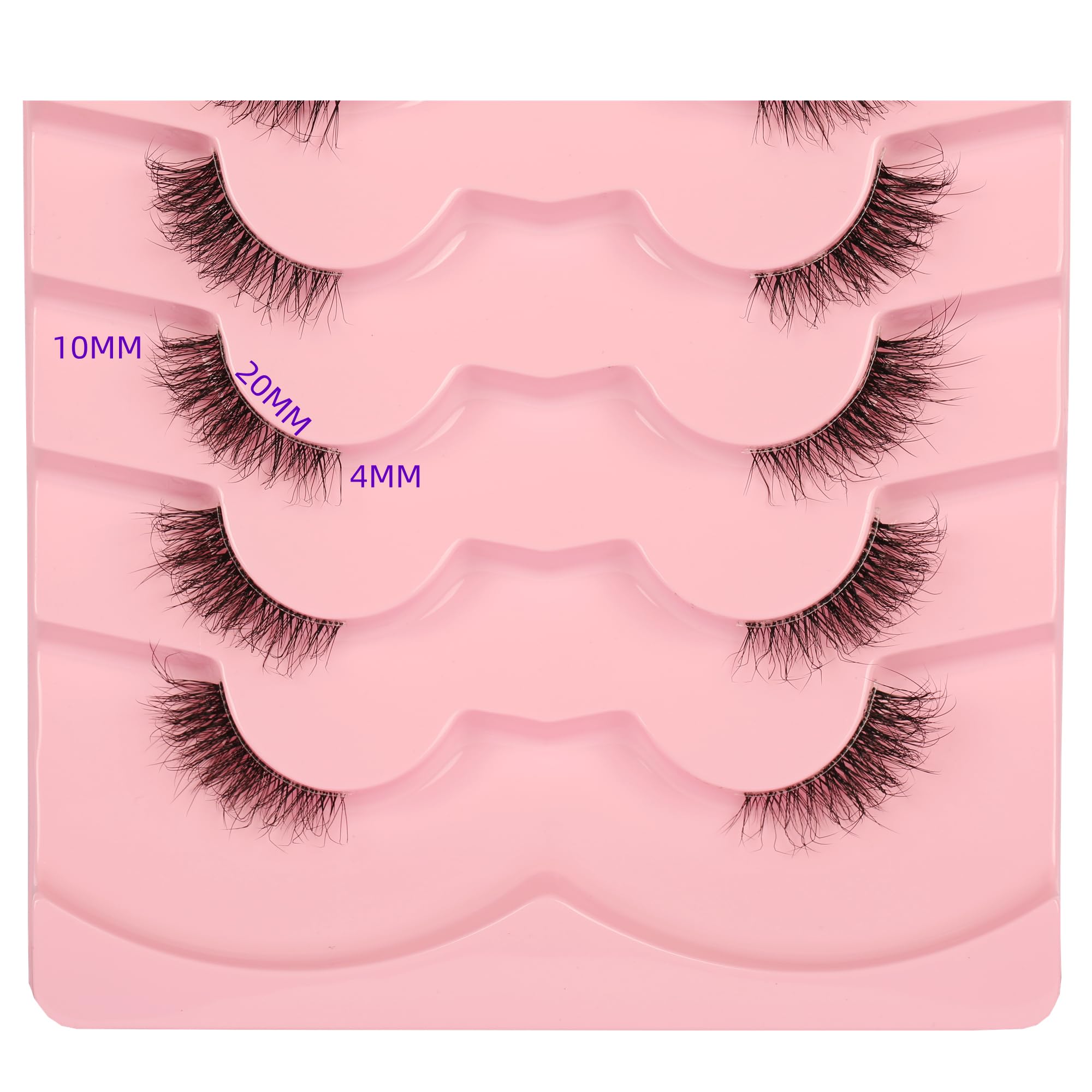 Gmagictobo Fluffy Half Eyelashes Wispy Short False Eyelashes Natural Look Cat Eye Lashes Pack Clear Band 3D Lashes Strips 7 Pairs Multipack