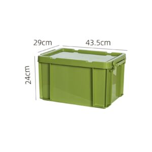 Fenteer PP Storage Box, Industrial Tote Bin with Lids and Latching Buckles, Stackable Camping Storage Container for Shoes, Storage Room, Toys, Garage, Green