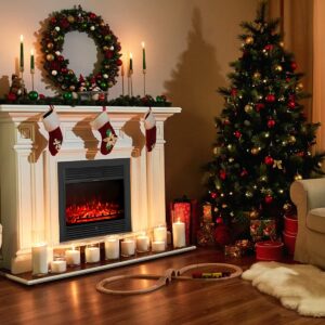 RELAX4LIFE Wall Recessed Electric Fireplaces - 28.5” Inserts Fireplace with 5 Brightness Levels, Remote Control, 8H Timer, 3 Light Colors, 750W/1500W UL and ETL Certified Fireplace Heater for Indoor