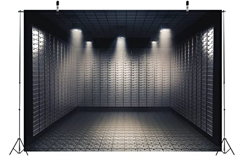 CORFOTO Bank Vault Backdrop Safe Deposit Boxes Room Inside of Bank Vault Photography Background Kids Adults Family Portrait Photography Backdrops Photo Shooting Props Fabric