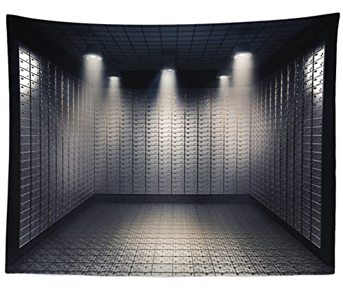 CORFOTO Bank Vault Backdrop Safe Deposit Boxes Room Inside of Bank Vault Photography Background Kids Adults Family Portrait Photography Backdrops Photo Shooting Props Fabric