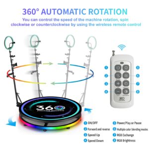 Foncusun 360 Photo Booth Machine for Parties with RGB Ring Light, Remote Control, Customizable Logo, 360 Slow Motion Photo Video Booth Machine for 1-3 People Stand 26.8inch PRO 68cm with Flight Case