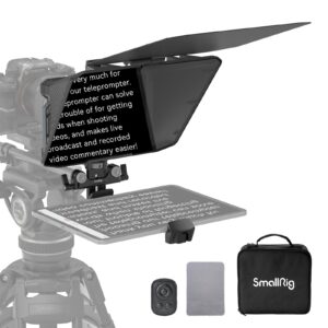 smallrig teleprompter for ipad tablet up to 11 inch, not for smartphone, smallgogo app supports pdf picture word txt, must work with 15mm lws baseplate for mirrorless dslr camcorder - 3646