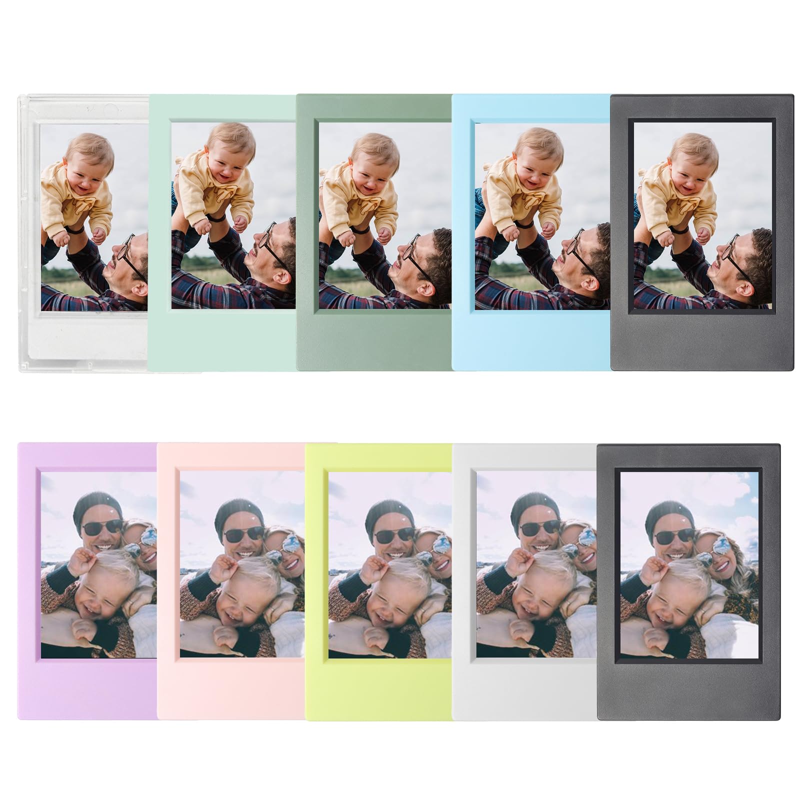 CAIYOULE Mini Picture Frame for Instax Mini 99/12/11/9/8/7+/EVO 3'' Film - Polaroid 2x3 Photo Frame Small Wallet Size Frames (10 Pack)