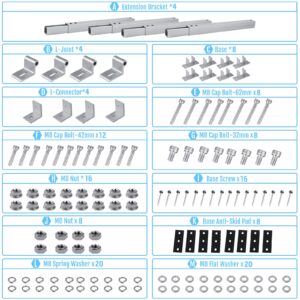 Adjustable Solar Panel Tilt Mount Brackets - Aluminum Alloy Mounting Brackets Support to 100 150 200 300 Watt Solar Panel for RV, Trailer, Boat, Yacht, Roof, Wall and Off-Grid(2 Sets-4 PCS)