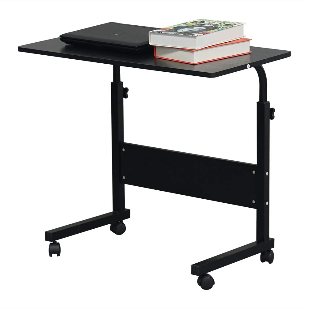 Imseigo Mobile Rolling Standing Desk - Overbed Table, Teacher Podium with Wheels, Adjustable Height Work Table, Rolling Desk Laptop Computer Cart for Home, Office, Classroom (31.5‘’)