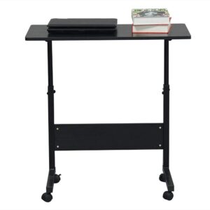 Imseigo Mobile Rolling Standing Desk - Overbed Table, Teacher Podium with Wheels, Adjustable Height Work Table, Rolling Desk Laptop Computer Cart for Home, Office, Classroom (31.5‘’)