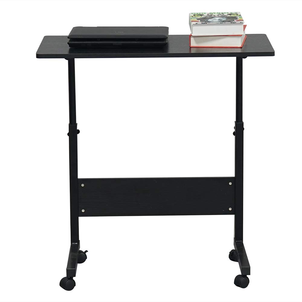 Imseigo Mobile Rolling Standing Desk - Overbed Table, Teacher Podium with Wheels, Adjustable Height Work Table, Rolling Desk Laptop Computer Cart for Home, Office, Classroom (31.5‘’)