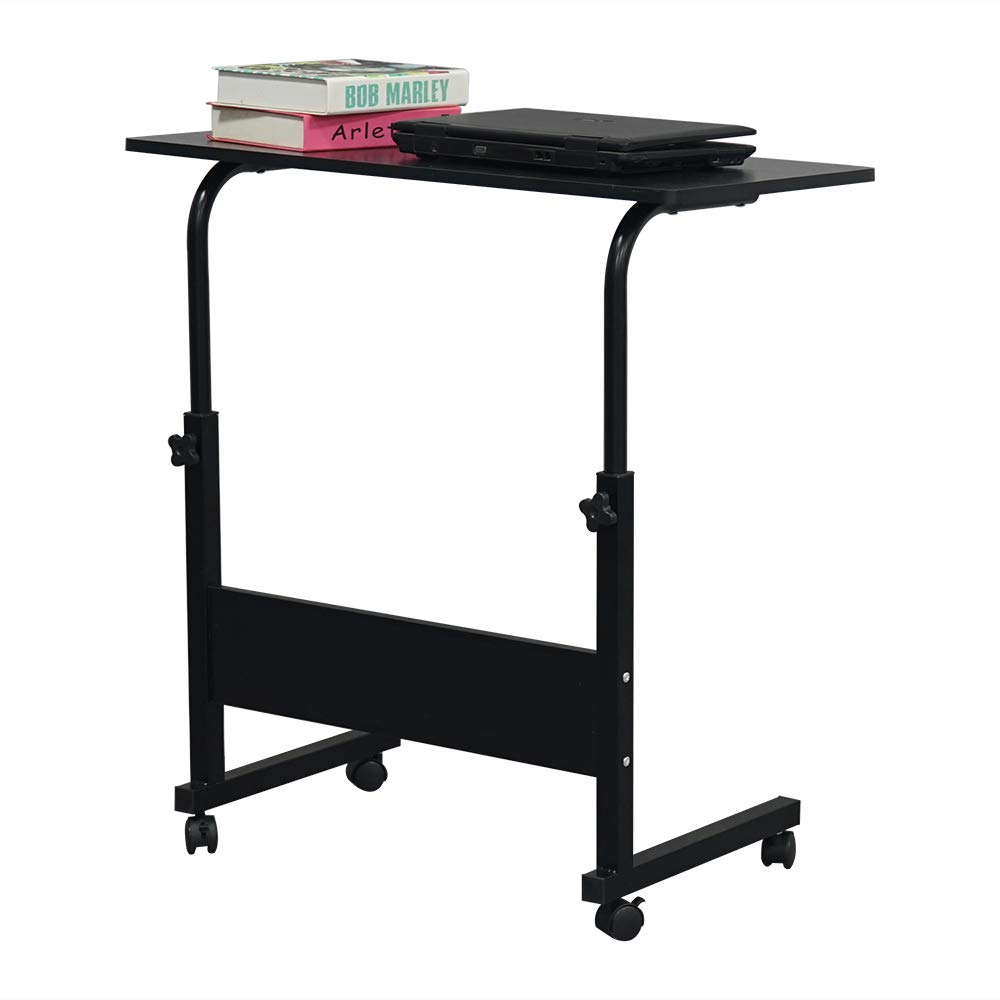 Imseigo Mobile Rolling Standing Desk - Overbed Table, Teacher Podium with Wheels, Adjustable Height Work Table, Rolling Desk Laptop Computer Cart for Home, Office, Classroom (31.5‘’)