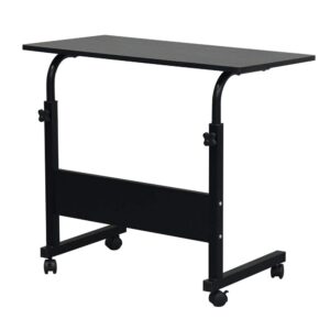 Imseigo Mobile Rolling Standing Desk - Overbed Table, Teacher Podium with Wheels, Adjustable Height Work Table, Rolling Desk Laptop Computer Cart for Home, Office, Classroom (31.5‘’)