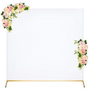 peryiter 6.6 ft x 6.6 ft arch backdrop stand cover square wedding arch cover spandex fitted arch backdrop cover for bridal shower baby shower birthday party decoration, frame not included (white)