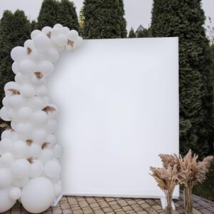 Peryiter 6.6 ft x 6.6 ft Arch Backdrop Stand Cover Square Wedding Arch Cover Spandex Fitted Arch Backdrop Cover for Bridal Shower Baby Shower Birthday Party Decoration, Frame Not Included (White)