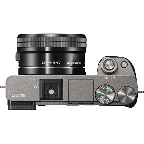 Sony Alpha a6000 Mirrorless Digital Camera with 16-50mm Lens (Graphite) (ILCE6000L/H) + Sony FE 24-70mm Lens + Filter Kit + Bag + 64GB Card + NPF-W50 Battery + Reader + More (Renewed)